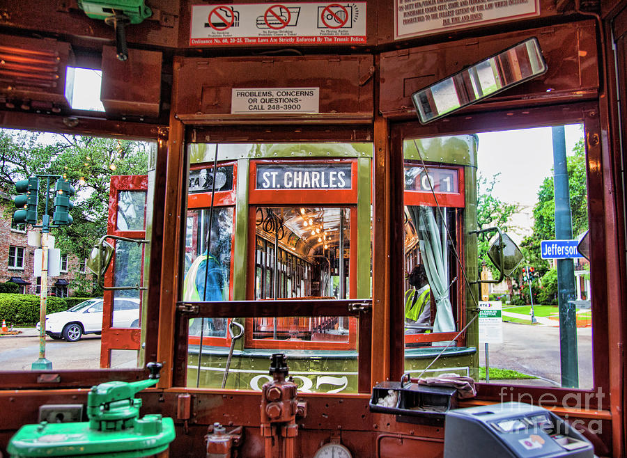 Driver St. Charles Trolley New Orleans Photograph by Chuck Kuhn