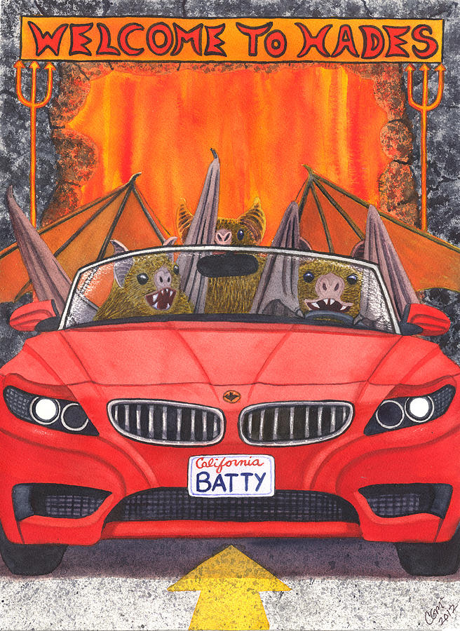 Driving like bats out of hell Painting by Catherine G McElroy