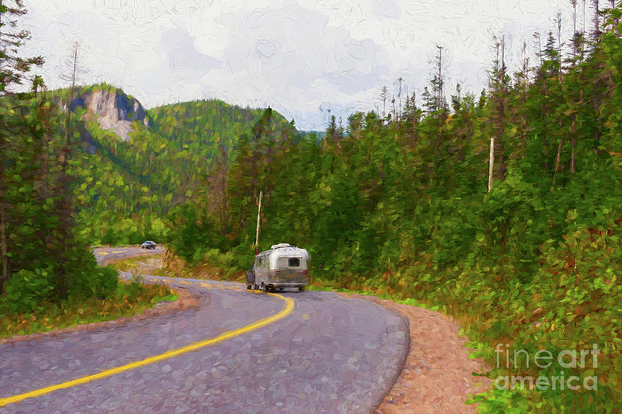 Driving on a winding road - painterly Photograph by Les Palenik