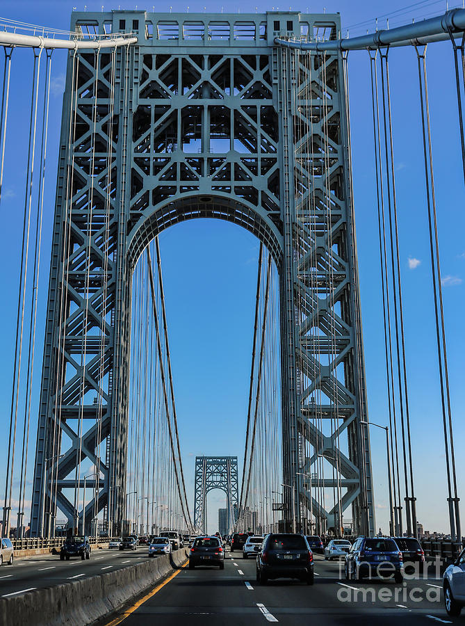 Driving on George Washington bridge Photograph by Claudia M Photography