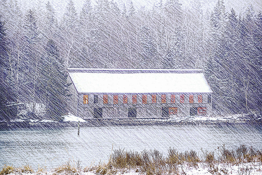 Driving Snow At the Old Smokehouse Photograph by Marty Saccone