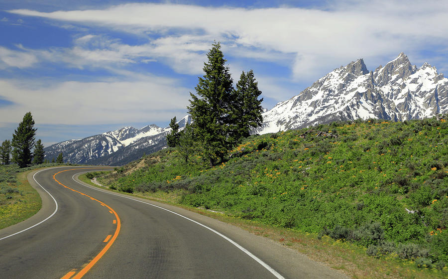 Driving Through Grand Teton National Park Photograph by Dan Sproul