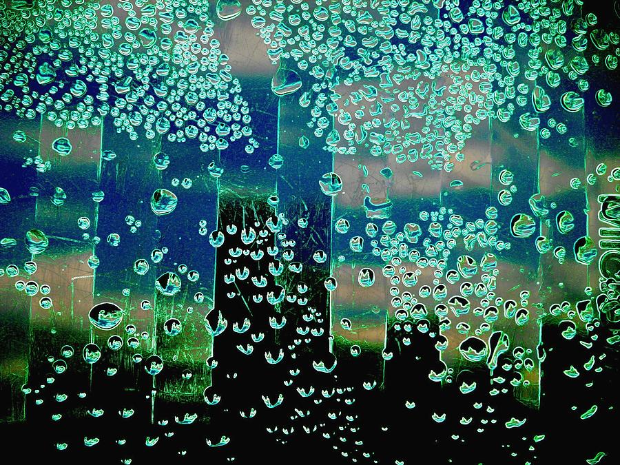 Abstract Photograph - Drops of Rain by Shirley Sirois