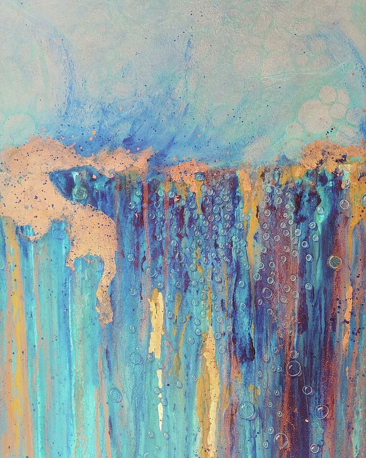 Drowning In A Sea Of Blue Painting by Teresa Fry