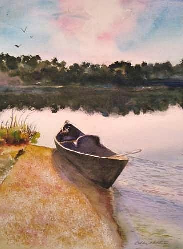 Drues Canoe  Painting by Bobby Walters