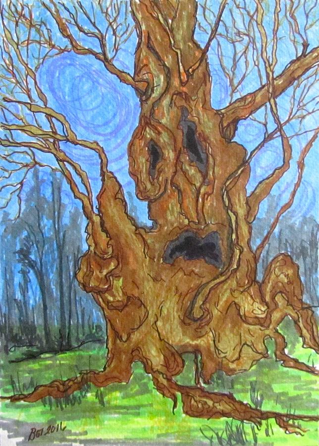 Druid Tree Painting by Barbara OToole