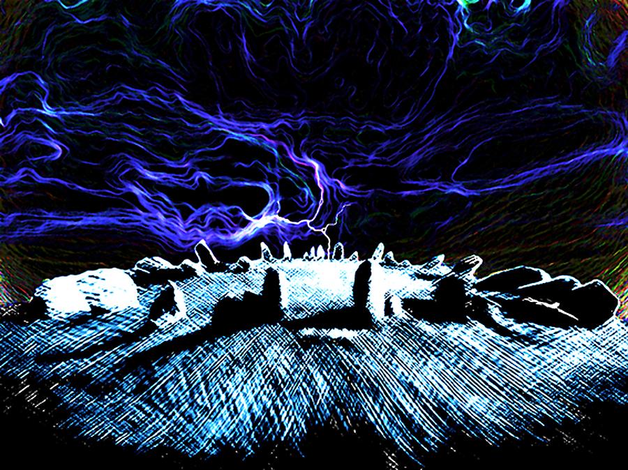 Druid Painting - Druids Circle, night by Richard Hoddinott Druid Painting - Druids Circle, night by Richard Hoddinott