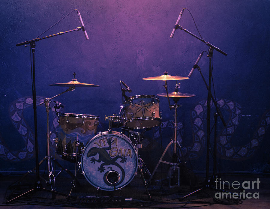 Drum Photograph - Drum Set all set for the Concert-v2 by Srinivasan Venkatarajan