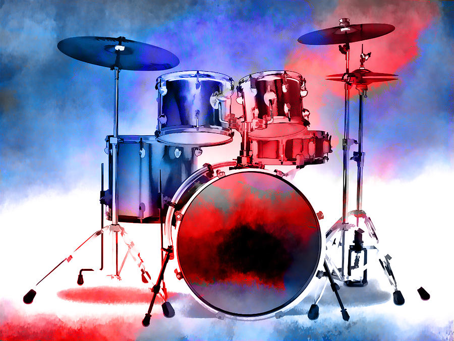 Drum Set Red White Blue Photograph by Athena Mckinzie