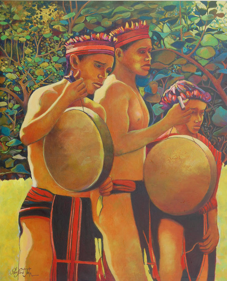 Drumbeat of the Kalinago Painting by Glenford John