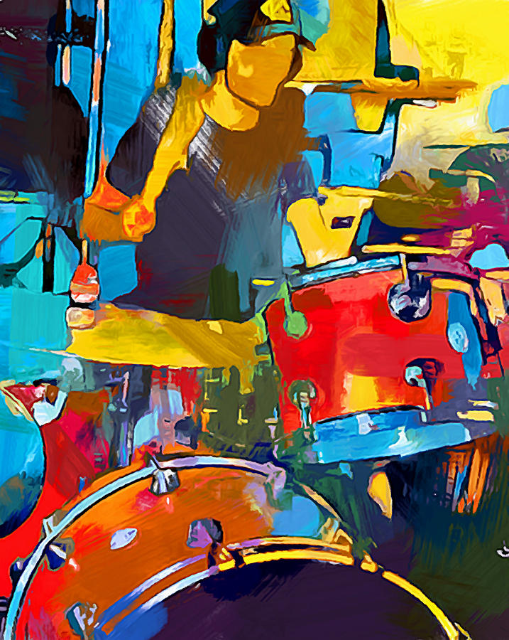 Drummer Painting by Chris Butler