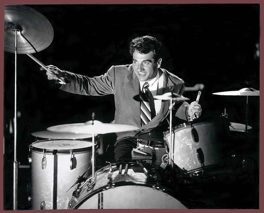 Drummer Gene Krupa circa 1937 color and frame added 2016 Photograph by David Lee Guss