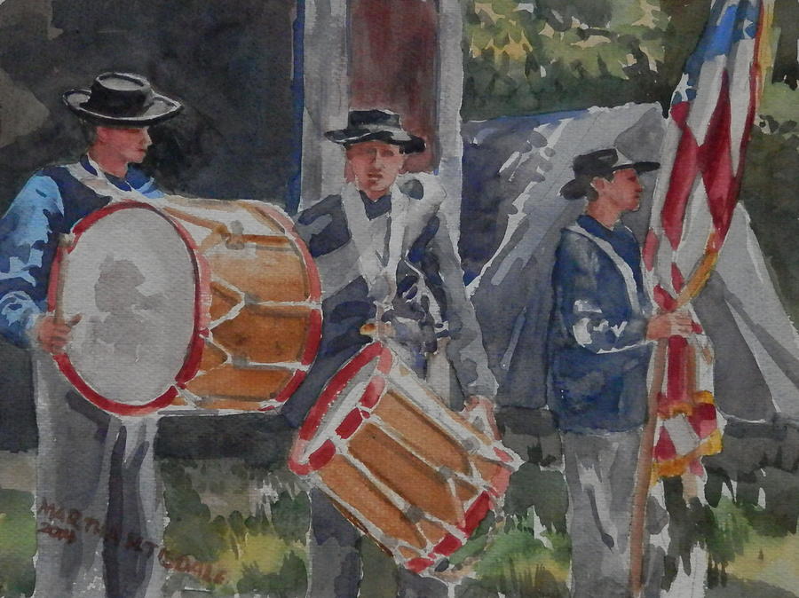 Drummers at Clinton  Painting by Martha Tisdale