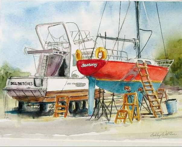 Dry Dock Painting by Bobby Walters
