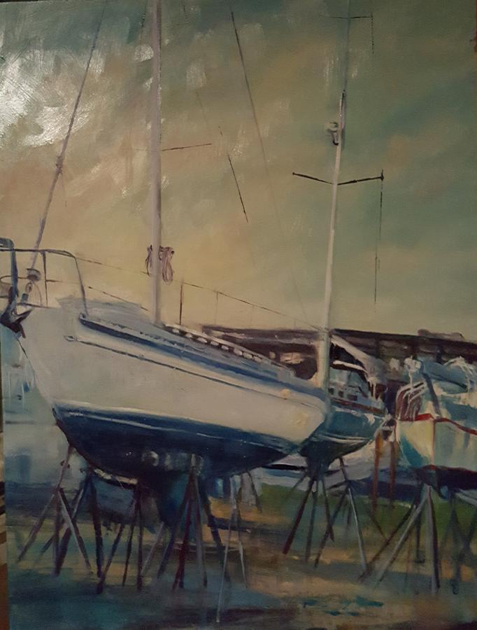 Drydock Painting by Cheryl LaBahn Simeone