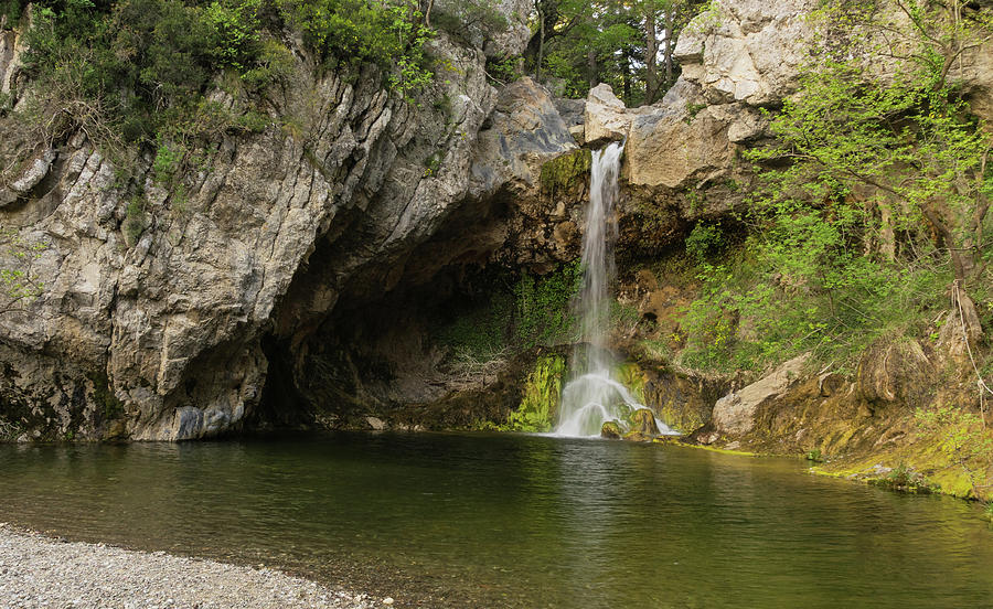 Drymona waterfall and pool Photograph by Jebulon