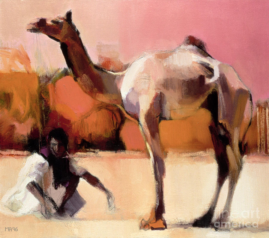 dsu and Said - Rann of Kutch  Painting by Mark Adlington