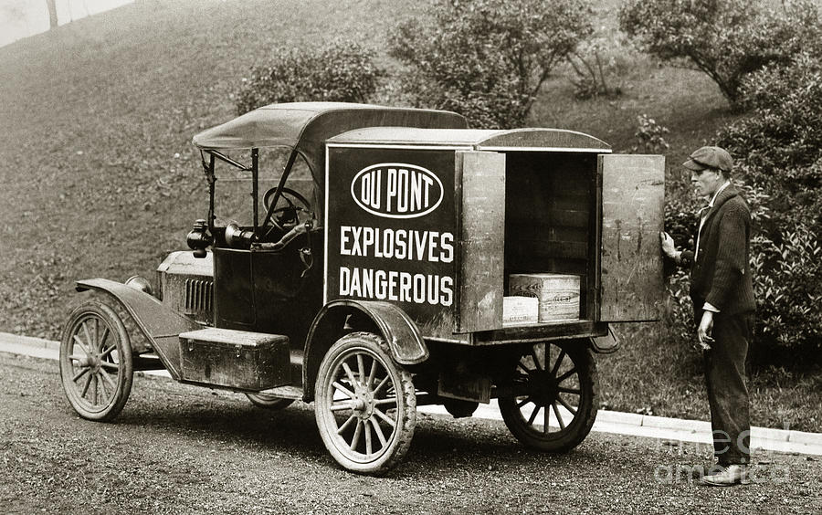 Du Pont Co. Explosives Truck Pennsylvania Coal Fields 1916 Photograph by Arthur Miller
