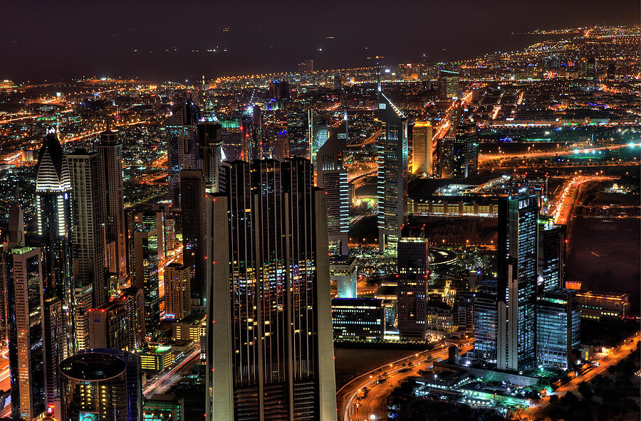 Dubai at Night Photograph by Shawn Everhart