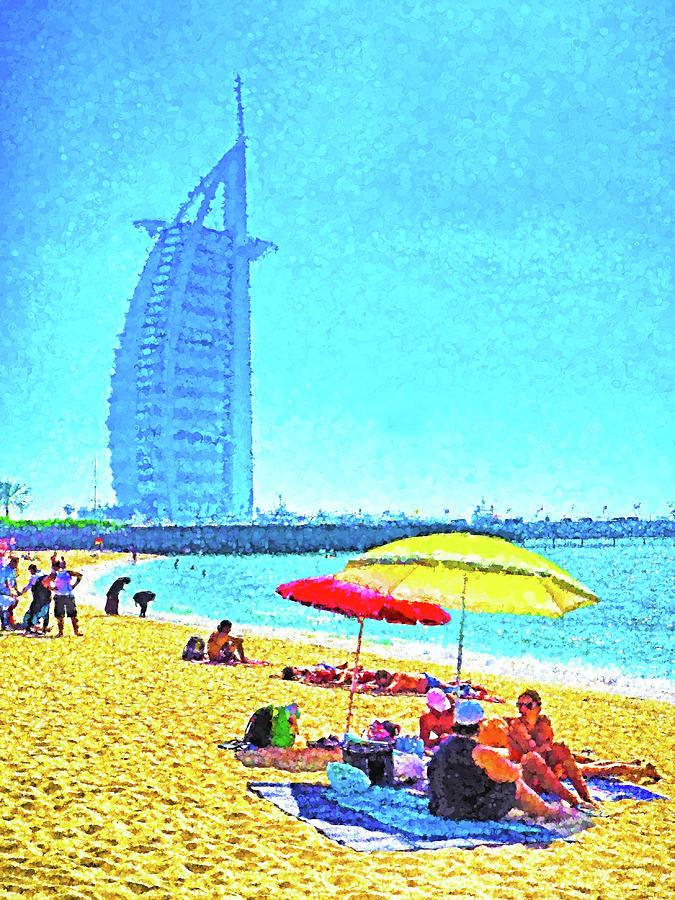 Dubai Beach Digital Art by Dennis Cox