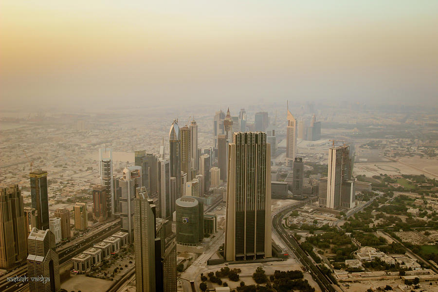 Dubai Skyline at Evening Photograph by Aashish Vaidya