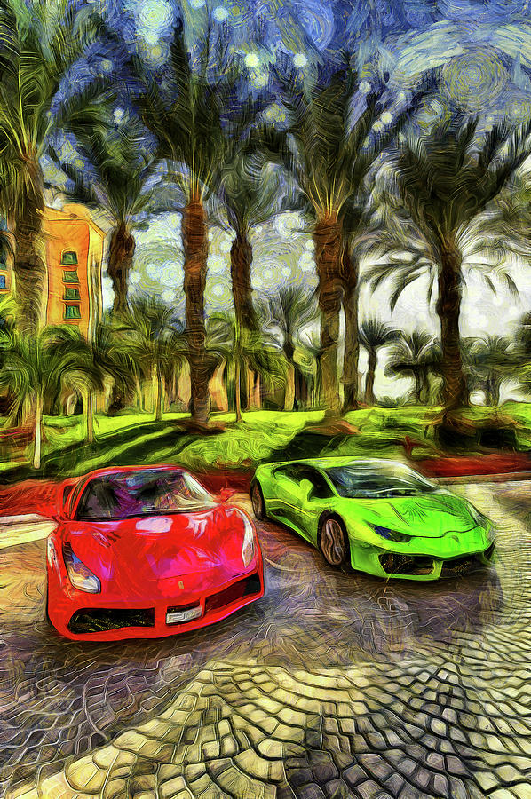 Vincent Van Gogh Photograph - Dubai Super Cars Art by David Pyatt