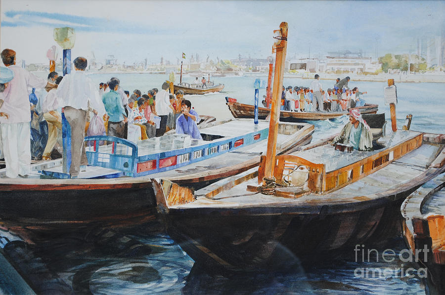 Dubai Water Taxi Painting by P Anthony Visco