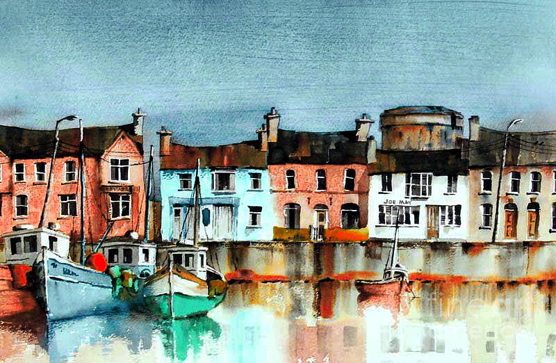 DUBLIN ... SKERRIES Harbour Painting by Val Byrne