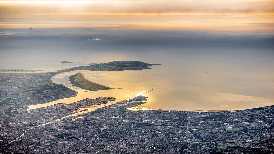 Dublin bay - Dublin, Ireland - Aerial photography Photograph by Giuseppe Milo