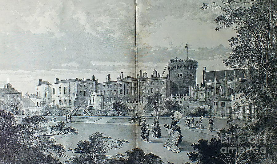 Dublin Castle 1850 Mixed Media by Val Byrne
