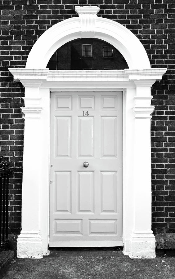 Dublin Doors Ireland Classic Georgian Style with Columns Black and White Photograph by Shawn OBrien