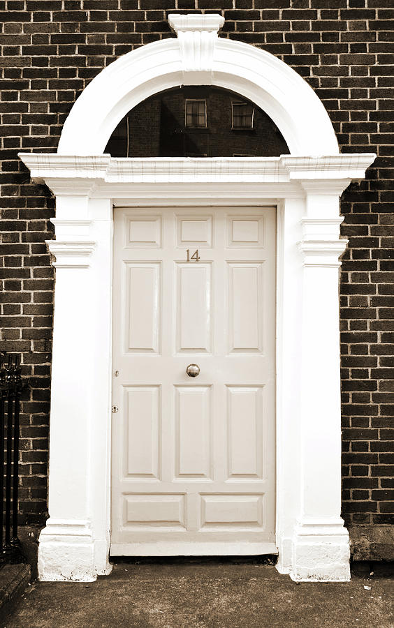 Dublin Doors Ireland Classic Georgian Style with Columns Sepia Photograph by Shawn OBrien