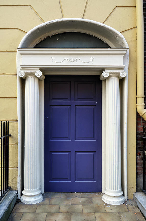 Dublin Doors Ireland Georgian Style Purple with Roman Columns Photograph by Shawn OBrien