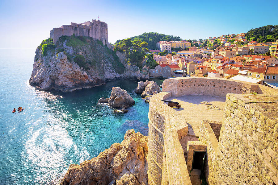 Dubrovnik bay and historic walls view Photograph by Brch Photography