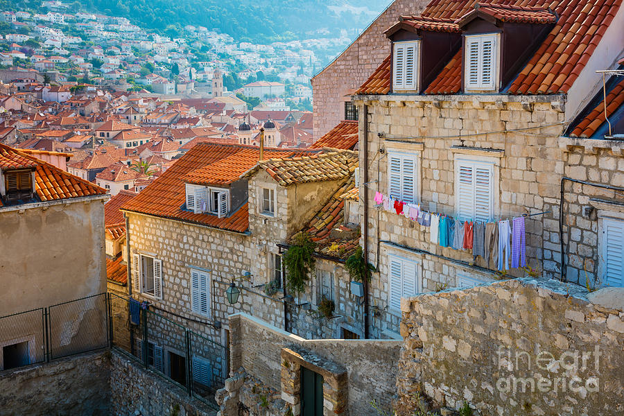 Architecture Photograph - Dubrovnik Clothesline by Inge Johnsson