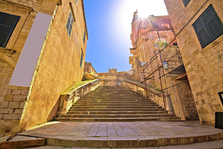 Dubrovnik historic steps street view Photograph by Brch Photography