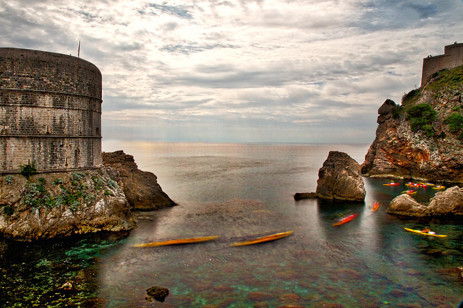 Dubrovnik Kayakers Photograph by Stuart Litoff