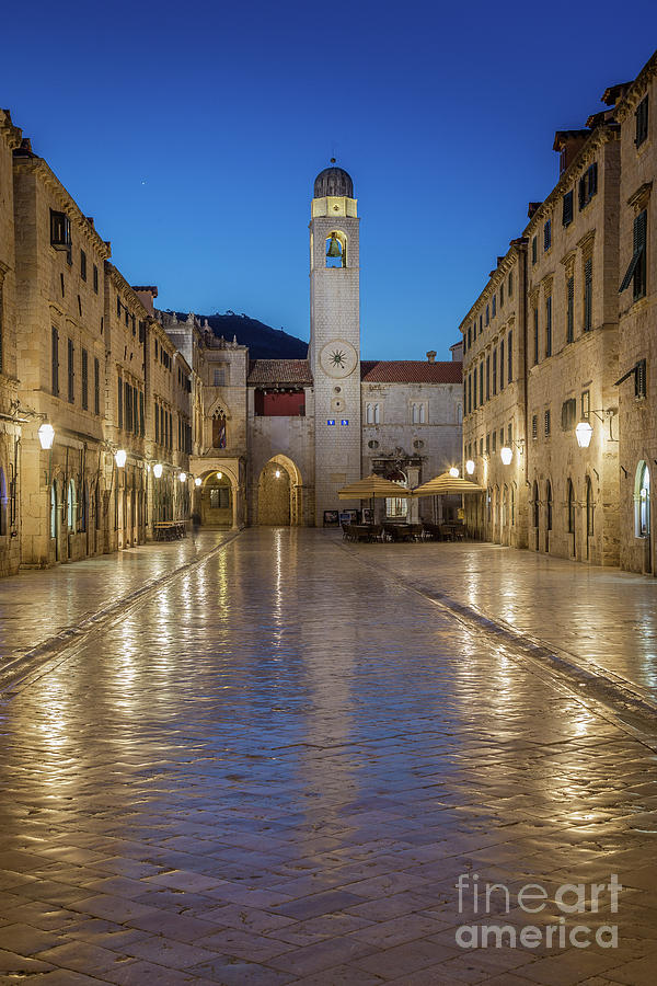 Dubrovnik Stradun at Night Photograph by JR Photography
