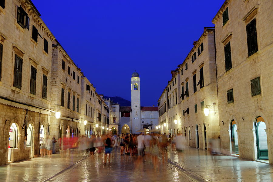 Dubrovnik stradun or placa main street, South Dalmatia region, Croatia, hdr Photograph by Elenarts - Elena Duvernay photo