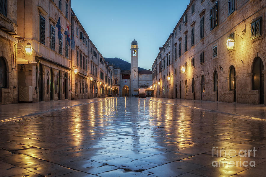 Dubrovnik Stradun Twilight View Photograph by JR Photography