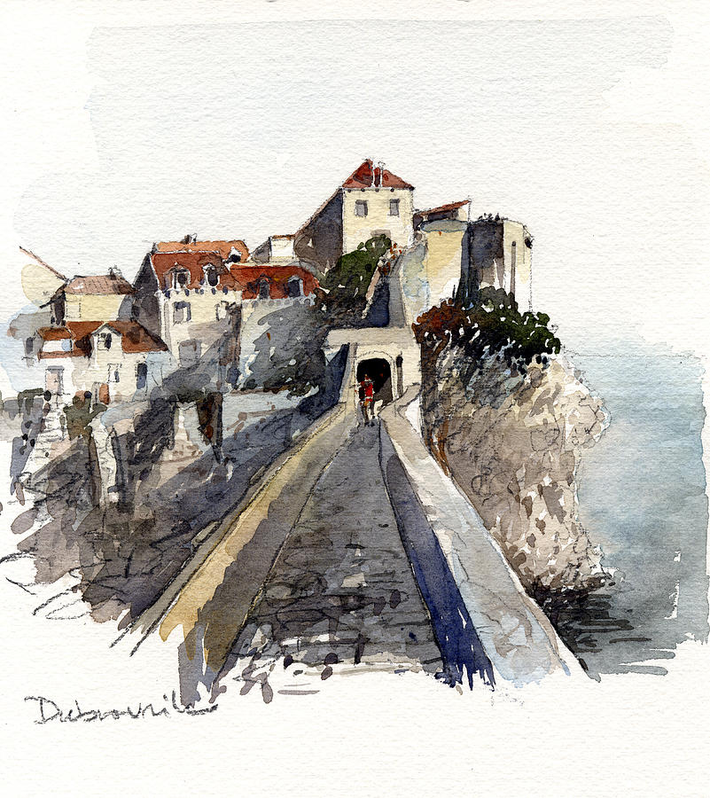 Dubrovnik Painting - Dubrovnik Walls by Tony Belobrajdic
