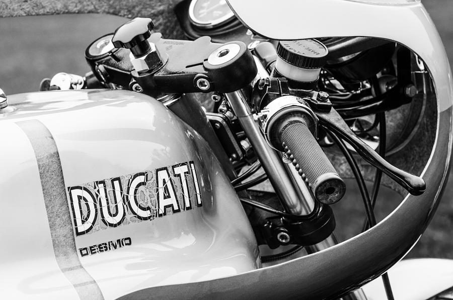 Transportation Photograph - Ducati Desmo Motorcycle -2127bw by Jill Reger