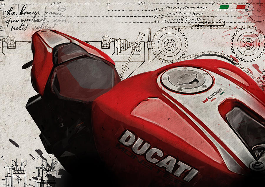 Transportation Digital Art - Ducati Monster 1200 R by Yurdaer Bes