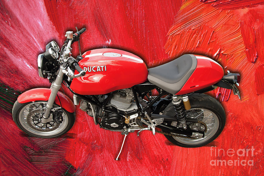 Ducati Sport 1000 Motorcycle Digital Art by Victoria Harrington