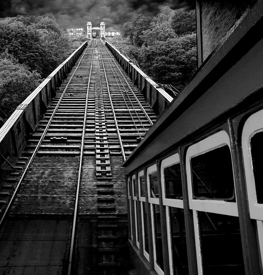 The Duchesne Incline - Pittsburgh - Black and White Photograph by Mitch Spence