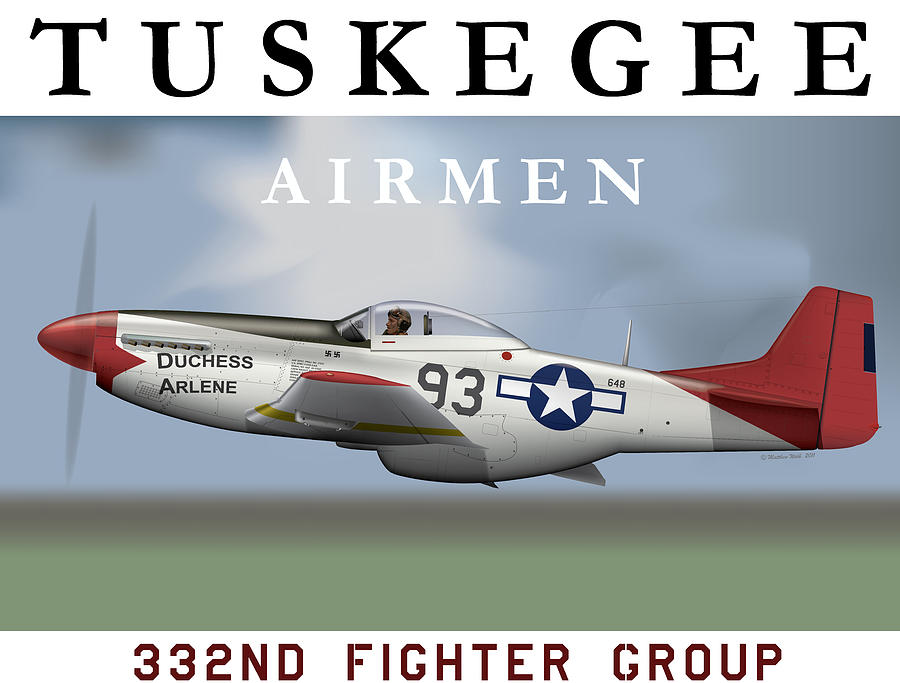 Airplane Digital Art - Duchess Arlene of the Tuskegee Airmen by Matthew Webb