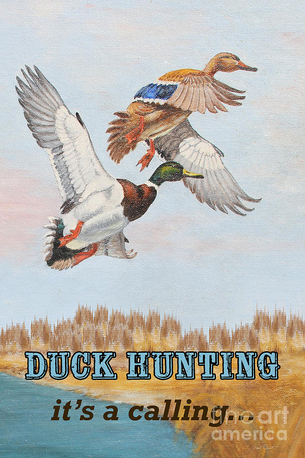 Duck Hunting-JP2818 Painting by Jean Plout
