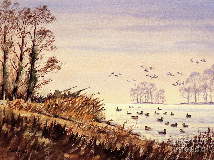 Duck Hunting Painting - Duck Hunting Times by Bill Holkham