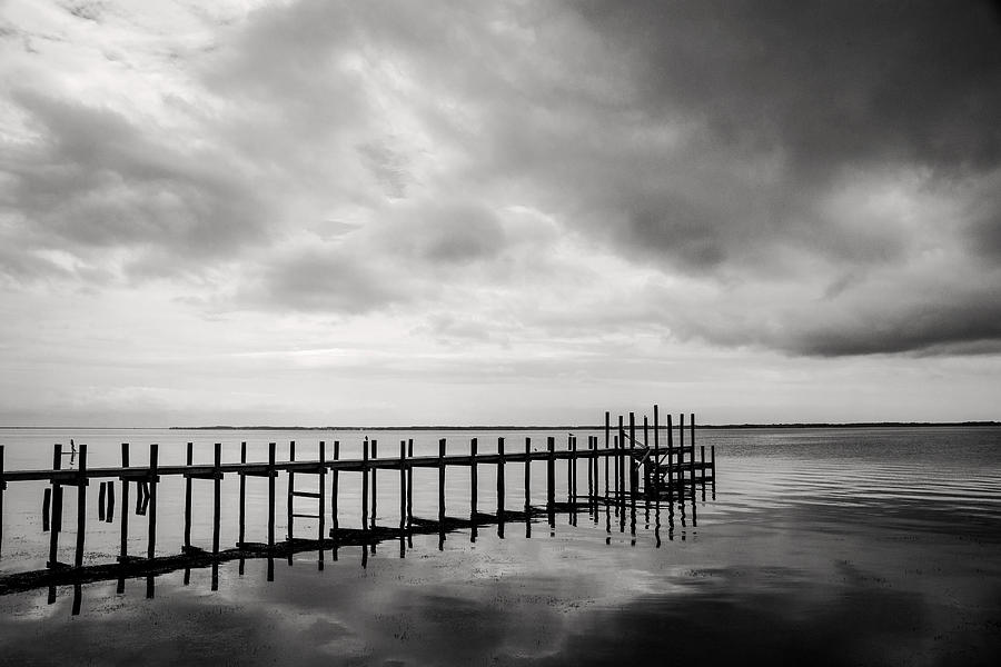 Duck Pier in Black and White Photograph by Don Johnson