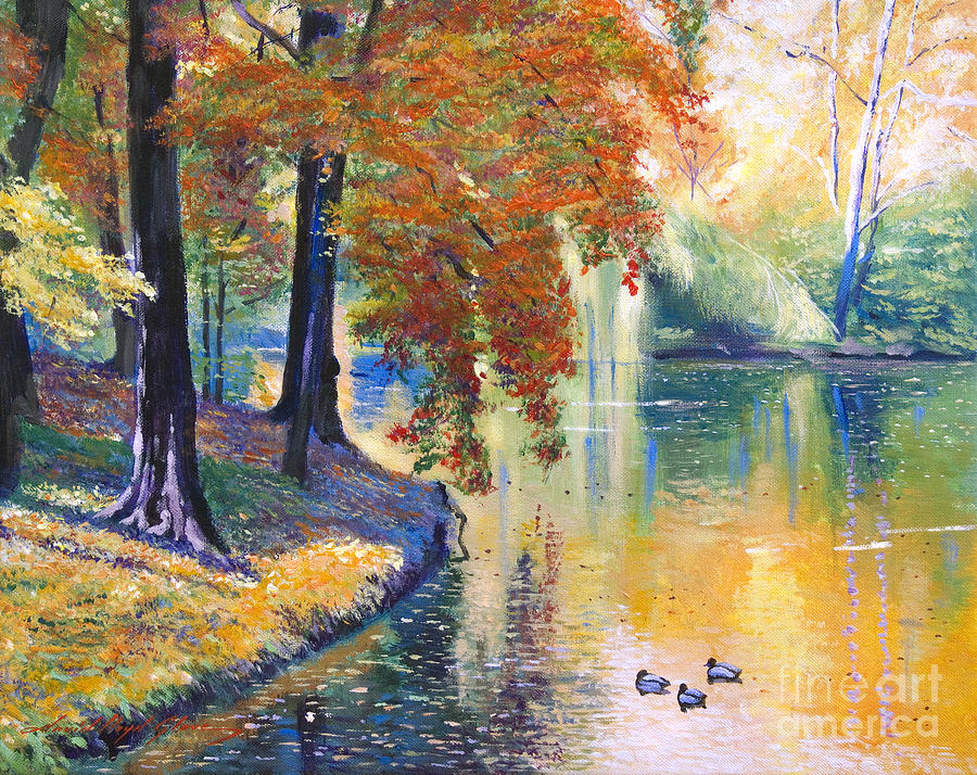 Duck Pond Painting by David Lloyd Glover